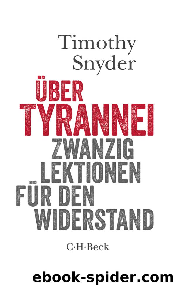 Über Tyrannei by Snyder Timothy