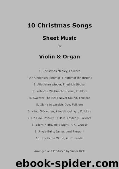 10 Christmas Songs Violin & Organ Sheet Music by Viktor Dick