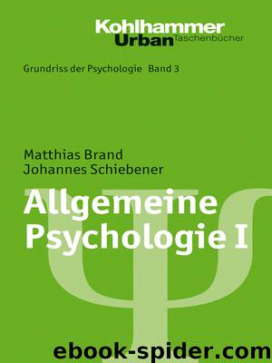 Allgemeine Psychologie I by Johannes Schiebener Matthias Brand