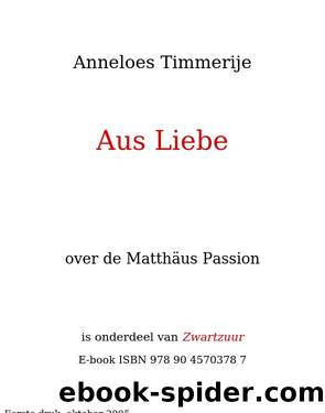 Aus Liebe by Timmerije Anneloes