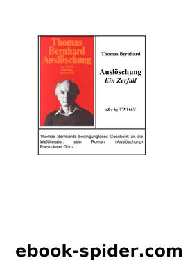 Auslöschung by Bernhard Thomas