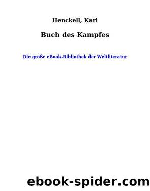 Buch des Kampfes by Henckell Karl