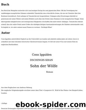 Der Sohn der Woelfe by Iggulden Conn