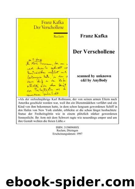 Der Verschollene by Franz Kafka