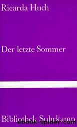 Der letzte Sommer : Eine ErzÃ¤hlung in Briefen by Ricarda Huch