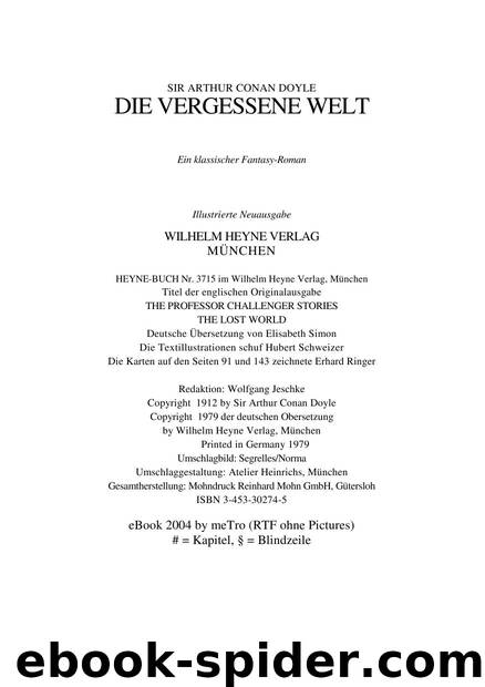 Die Vergessene Welt by Sir Arthur Conan Doyle