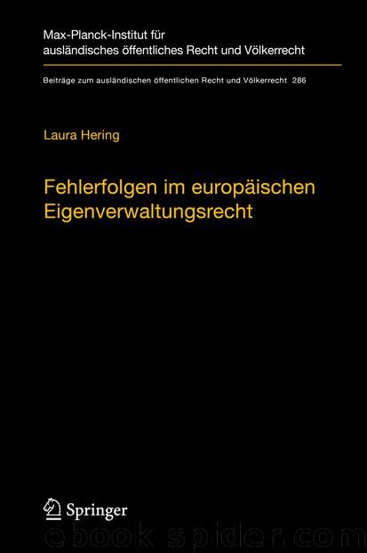 Fehlerfolgen im europäischen Eigenverwaltungsrecht by Laura Hering