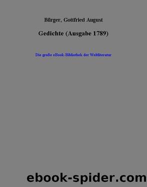 Gedichte (Ausgabe 1789) by Gottfried August Bürger