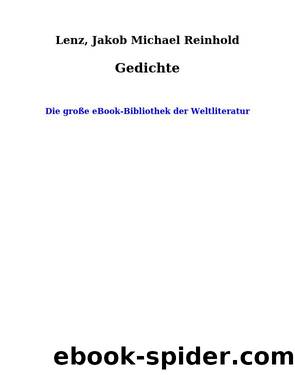 Gedichte by Jakob Michael Reinhold Lenz