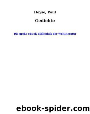 Gedichte by Paul Heyse