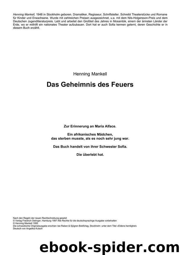 Geheimnis des Feuers by Henning Mankell