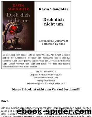 Grant County 03: Dreh Dich Nicht Um by Slaughter Karin