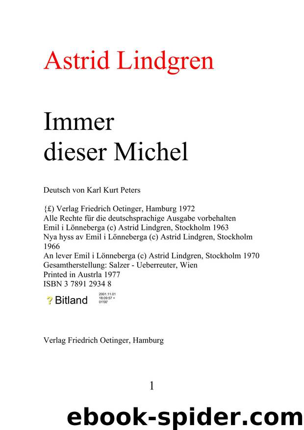 Immer dieser Michel by Astrid Lindgren