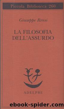 La filosofia dell'assurdo by Giuseppe Rensi