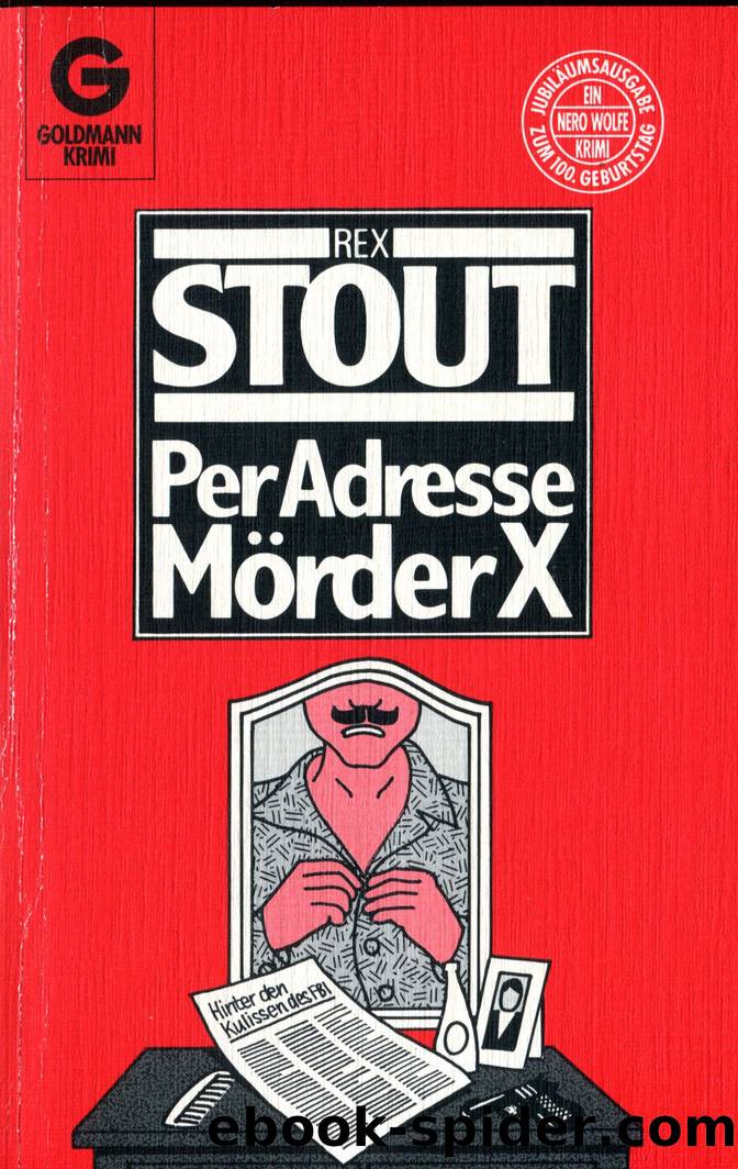 Per Adresse Mörder X by Stout Rex