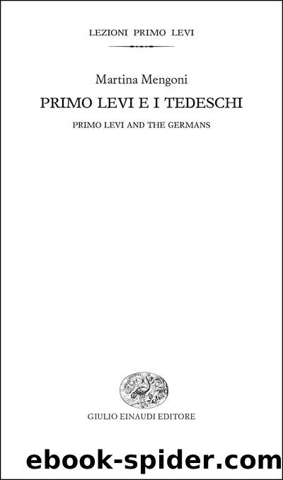 Primo Levi e i tedeschi by Martina Mengoni