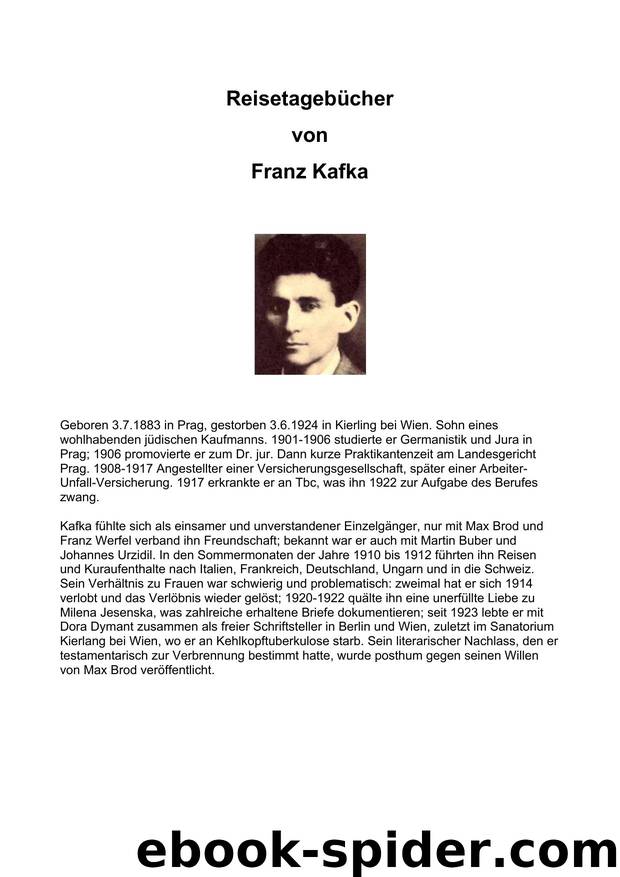 Reisetagebuecher by Franz Kafka