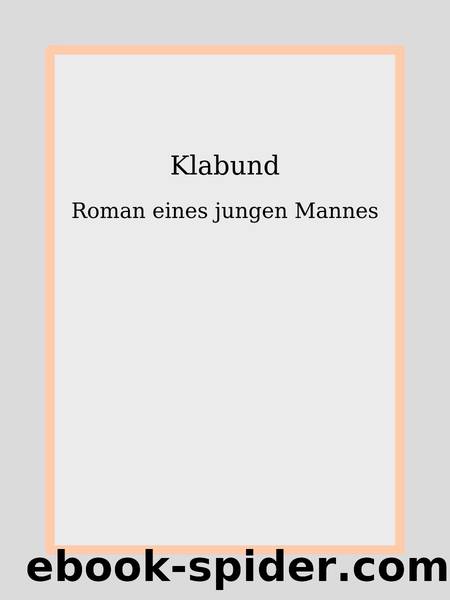 Roman eines jungen Mannes by Klabund