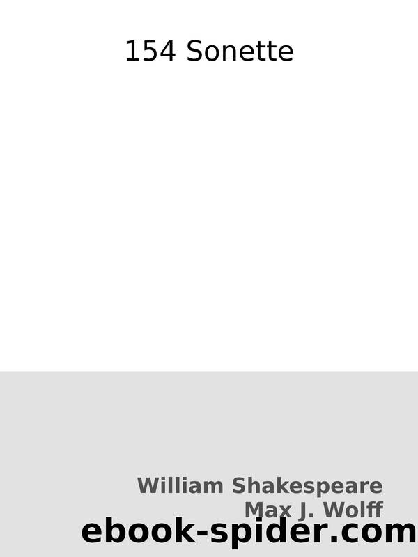 Sonette by William Shakespeare