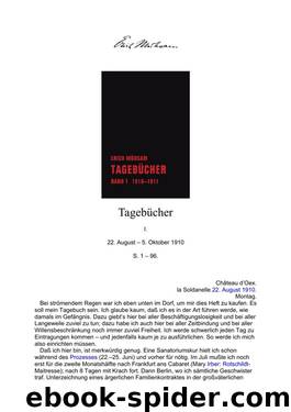 Tagebücher Bd. 1 by Erich Mühsam