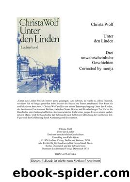 Unter Den Linden by Wolf Christa