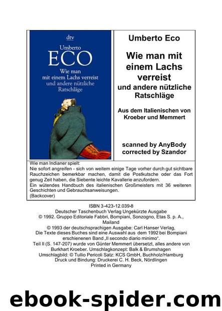 Wie man mit einem Lachs verreist by Umberto Eco