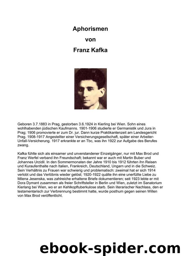 Aphorismen by Franz Kafka