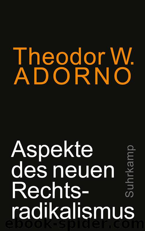 Aspekte des neuen Rechtsradikalismus by Theodor W. Adorno
