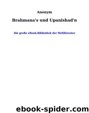 Brahmana's und Upanishad'n by Anonym