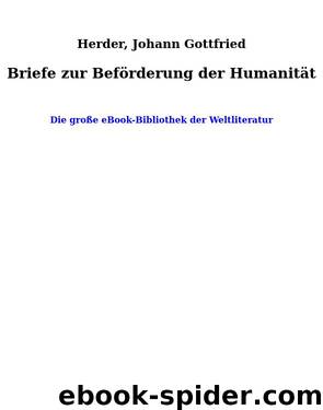 Briefe zur Beförderung der Humanität by Herder Johann Gottfried