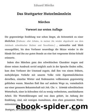 Das Stuttgarter HutzelmÃ¤nnlein by Eduard Mörike