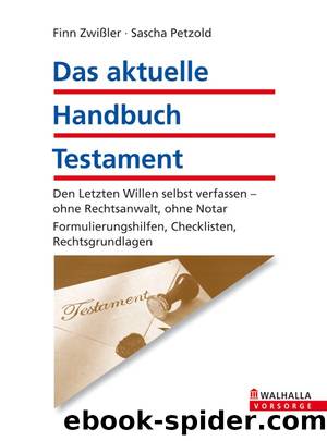 Das aktuelle Handbuch Testament by Finn Zwißler