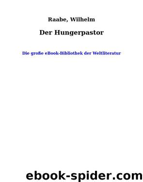Der Hungerpastor by Raabe Wilhelm