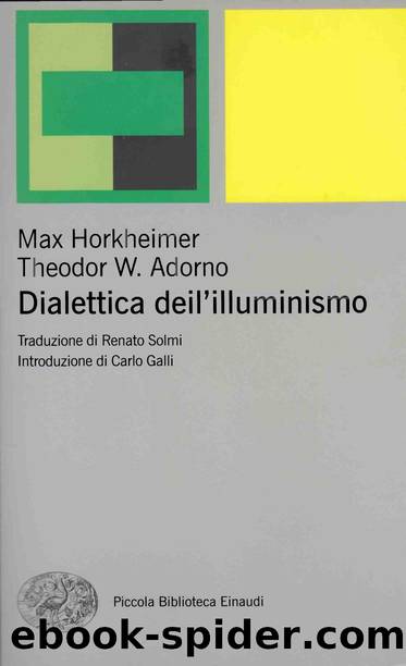 Dialettica dell'illuminismo by Max Horkheimer