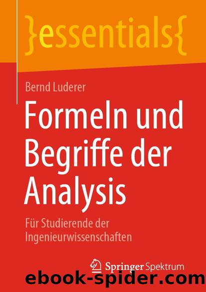 Formeln und Begriffe der Analysis by Bernd Luderer