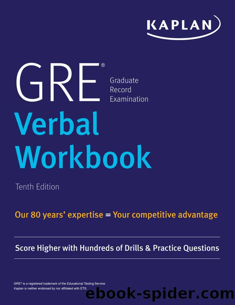 GRE Verbal Workbook by Kaplan Test Prep