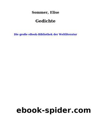 Gedichte by Elise Sommer