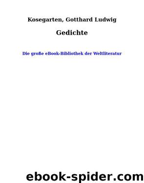 Gedichte by Kosegarten Gotthard Ludwig