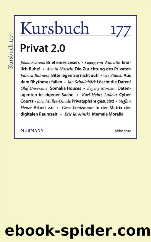 Kursbuch 177 (B00IT0EEBE) by Armin Nassehi (Hg.)