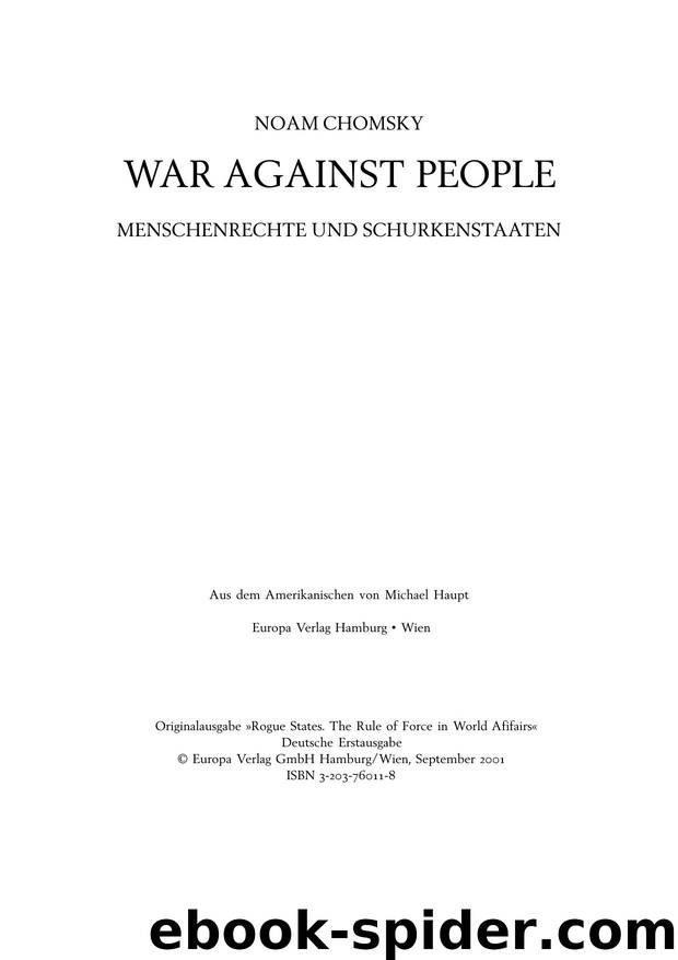 War against people by Noam Chomsky