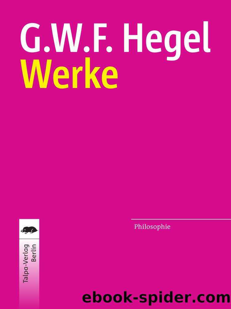 Werke by Georg Wilhelm Friedrich Hegel