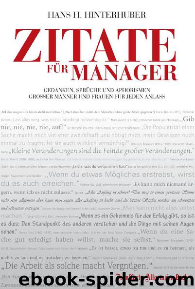 Zitate für Manager by Hans H. Hinterhuber